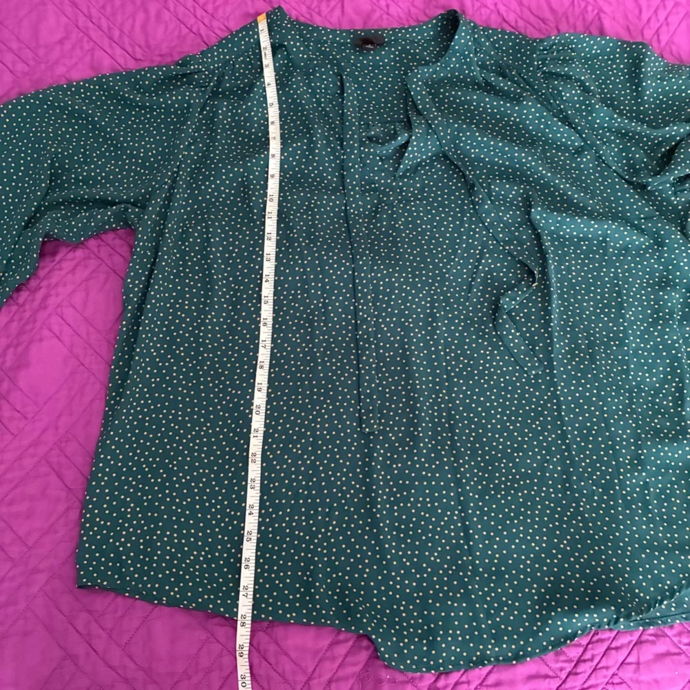 Torrid Teal Dotted Blouse - Picture 12 of 13